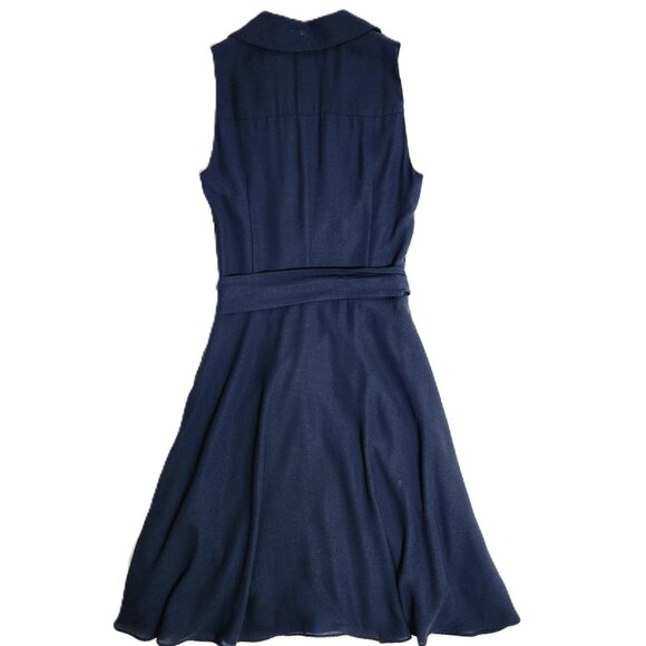 Armani Exchange Women’s Navy Faux Wrap Collared V Neck Dress Size 0 Excellent - Picture 8 of 9